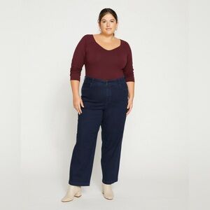 Universal Standard Elastic Waist Weekend Jeans, Indigo Blue, 14